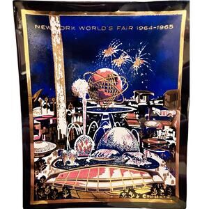Vintage Houze Art Glass Tray • NY World’s Fair 1964–1965 • Fired‑On Paint • USA
